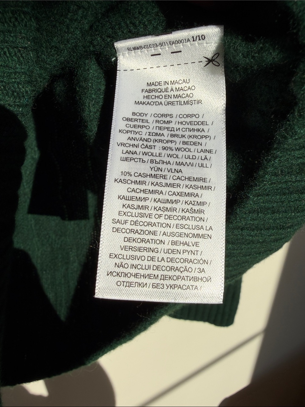 Polo by Ralph Lauren Forest Green Cable Knit Crewneck Sweater - Picture 4 of 4